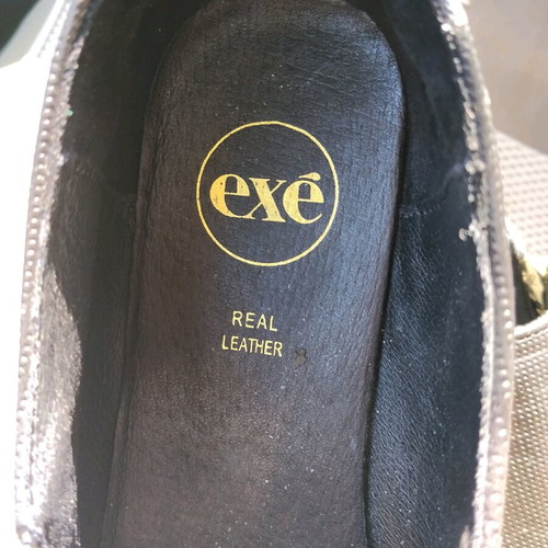 Exè slip on shoes used with gold zipper and thick sole size 38