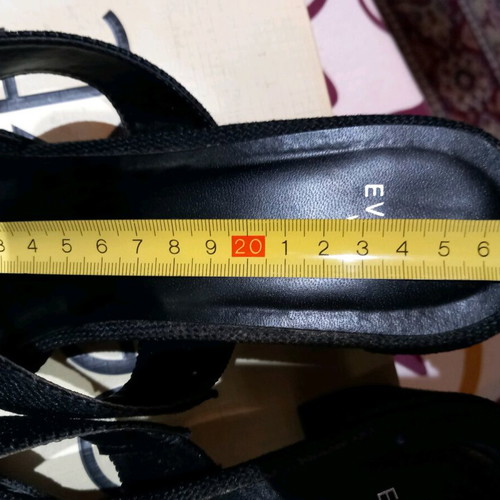 Evans black mule used, size 41.5, chunky heel