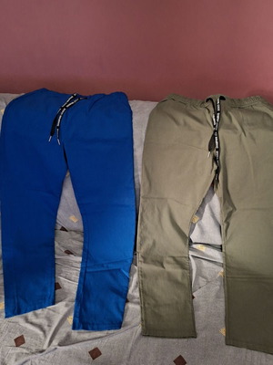 Pants 2XL unused, blue and khaki, made in Italy