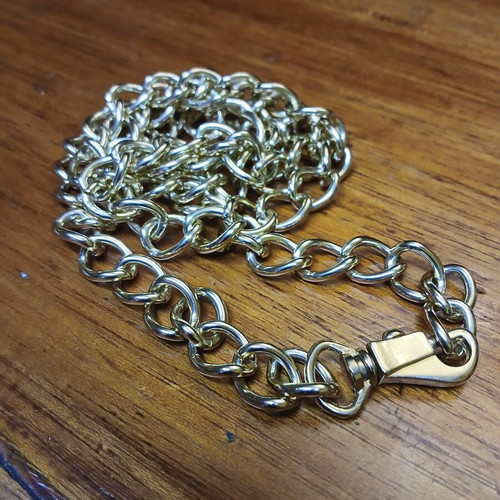 Bag chain used, lightweight, gold tone, 45 cm double length