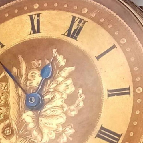Golden pocket watch 1918 used, 9 carat gold, floral motifs