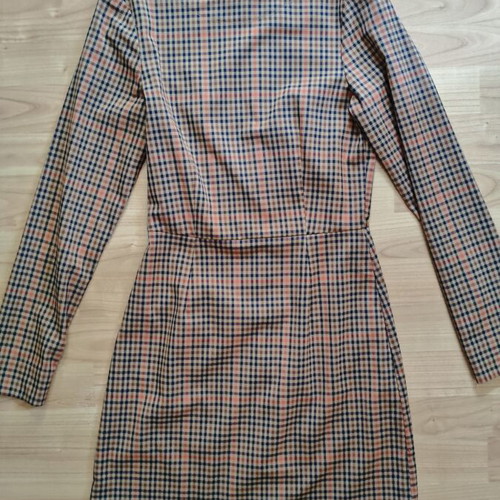 H&M checked mini dress size XS like new, beige