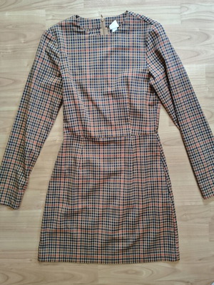 H&M checked mini dress size XS like new, beige