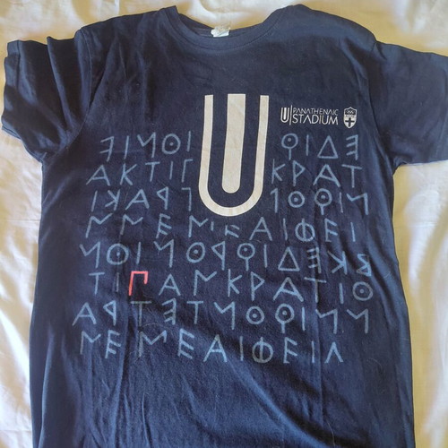 T shirt Panathinaiko Stadium blue, like new, age 13-14