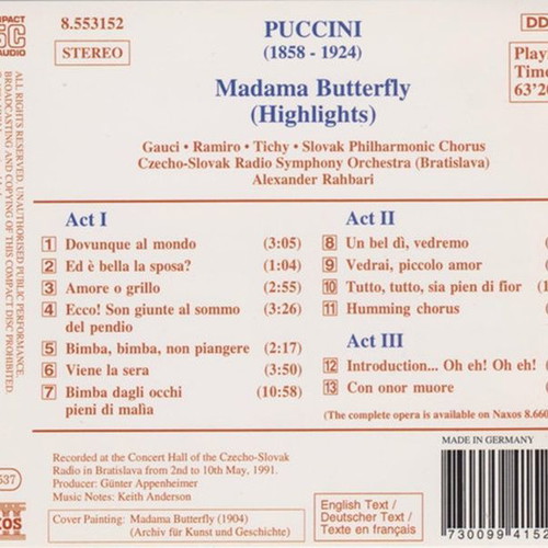 Puccini Madama Butterfly (Highlights) CD καινούργιο