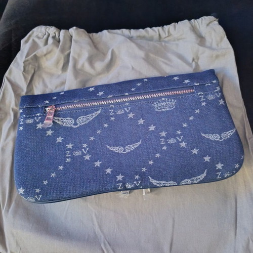 Zadig Voltaire Denim Bag new with silver chains