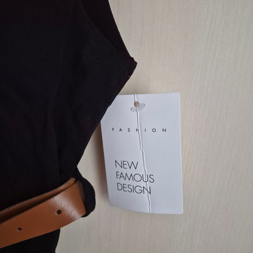 Black fitted top with belt new, sizes S and M
