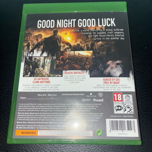 Dying Light Xbox One like new