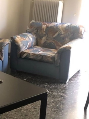 Living room set used with armchair, sofas and dining table with 6 chairs