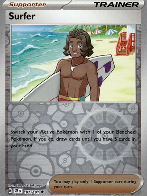 Pokemon Surging Sparks Reverse Holo Surfer κάρτα καινούργια συλλεκτική