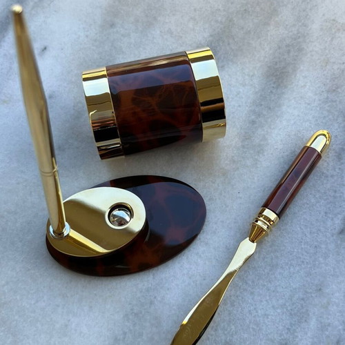 Vintage Executive Desk Set with Pen Holder and Letter Opener