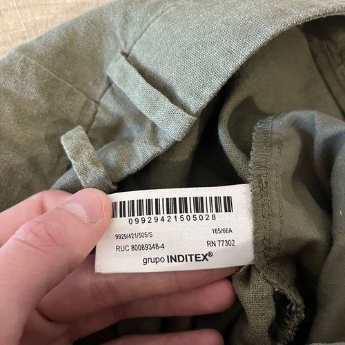 Zara khaki linen shorts size S like new, linen and viscose