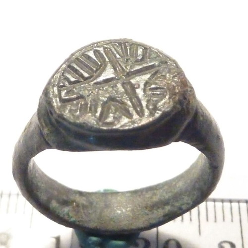 Antique Revival Bronze Ring with Cross used
