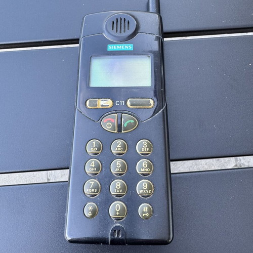 Siemens C11 vintage mobile phone used, blue