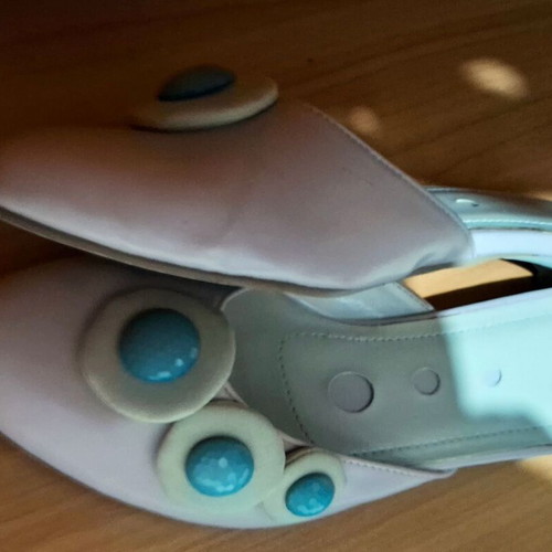 Migato mules kitten heels like new, size 36, pink and turquoise