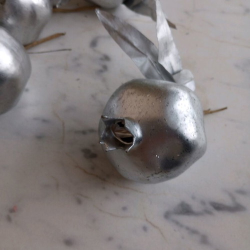 Christmas pomegranates new, pack of 4, silver color