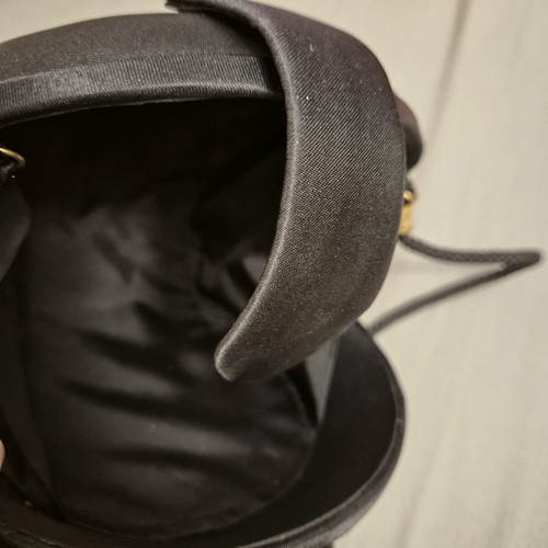 Satin crossbody bag black basket weave round new