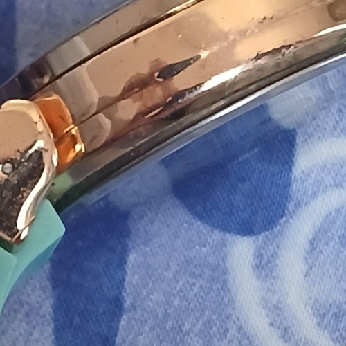 Mulco wristwatch turquoise and gold, used with minor wear