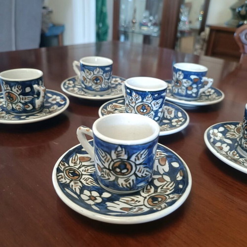 Handmade vintage coffee set Lindos Rhodes like new