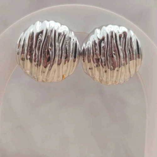 Round Silver Earrings New