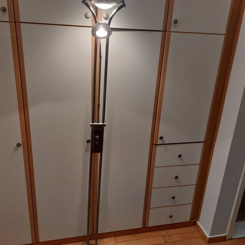Floor lamp with 2 dimmers used, metal, 183 cm height