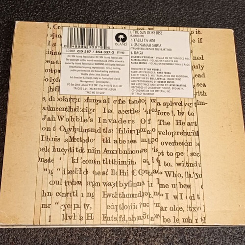 Jah Wobble's Invaders Of The Heart The Sun Does Rise CD single used, electronic