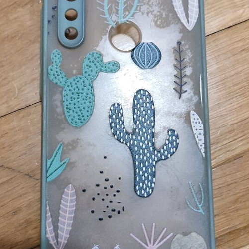 Hanging phone case used with cactus design in greenish color