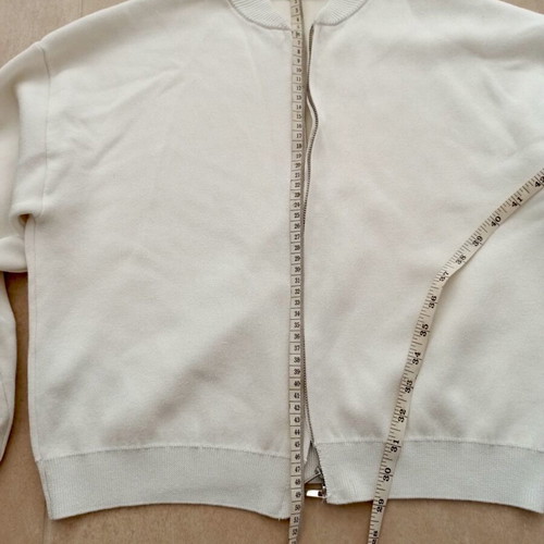 Mango knit bomber cardigan used, cream, size M