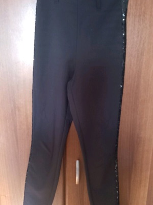 Pants with side sequins like new, black, XS/S