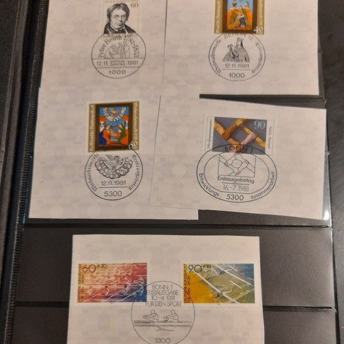 Germany stamp collection used, 100 complete paper series with commemorative postmarks