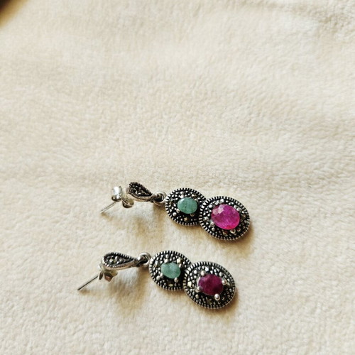 Vintage 925 silver earrings with stones