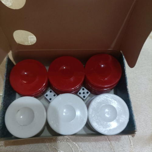 Dice and checkers new, white and red