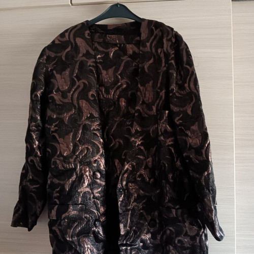 Women's suit set jacket and skirt used, brown