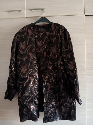 Women's suit set jacket and skirt used, brown
