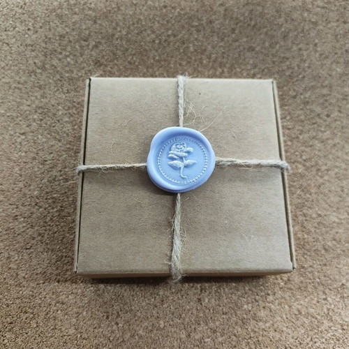 Blue Rose necklace new, handmade from tile