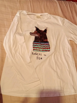 Zara Kids long-sleeve blouse like new, white with sewn sequins