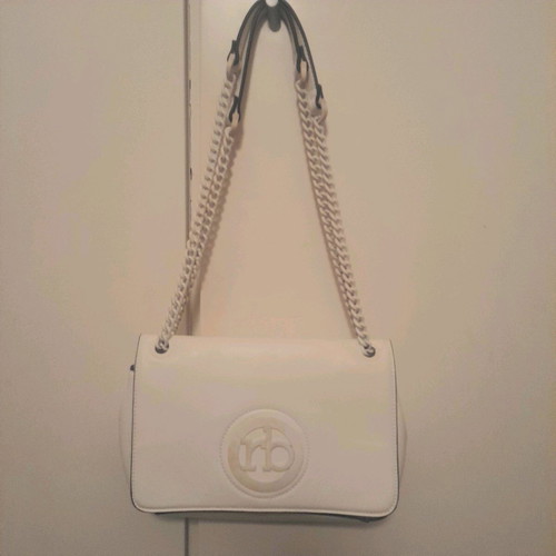 Roccobarocco leather shoulder bag like new, white