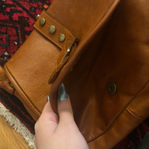Italian leather bag Vera Pelle like new, brown orange