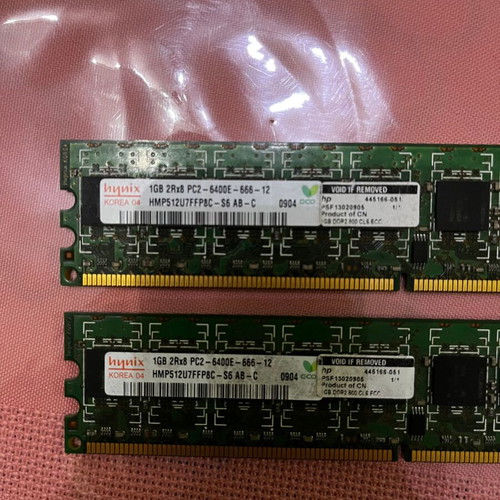 Ram DDR2 2x1GB Hynix hmp512u7ffp8c-s6 ab-c like new