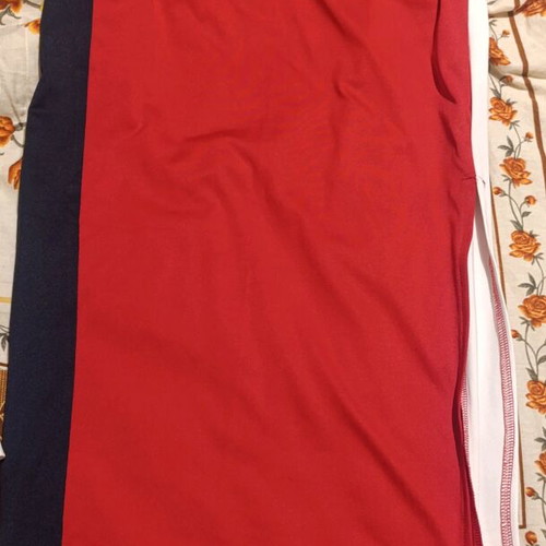 Tommy Hilfiger set long skirt with crop top and jacket like new, red