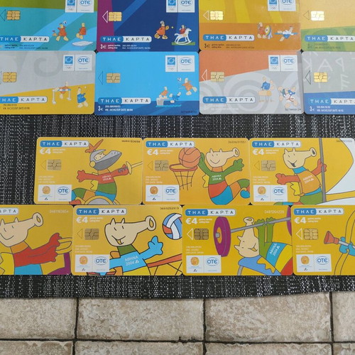 Phone cards Olympic Games Athens 2004 used, set of 24