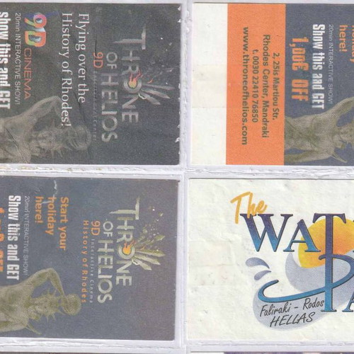 Transport tickets used, pack of 12, Rhodes RODA urban transport