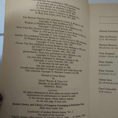 Landmarks of Modern British Drama The Plays of the Seventies (v. 2) used