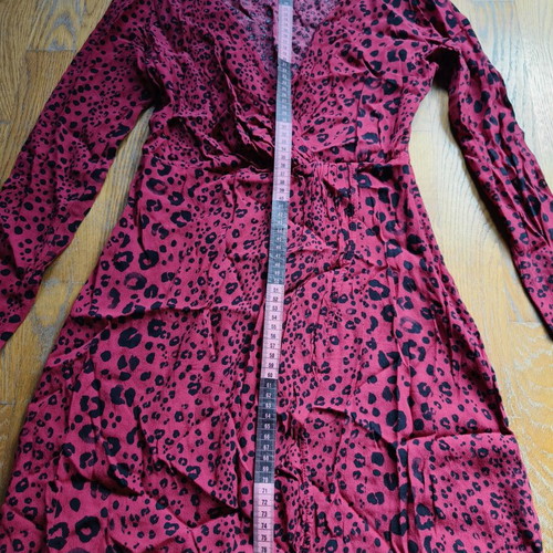 Animal print dress, red and black