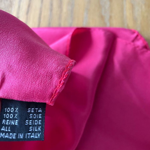 Montana silk scarf new, fuchsia with red