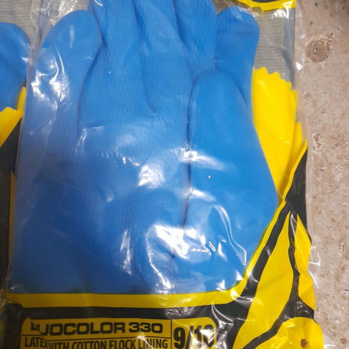 Latex work gloves new, pack of 5 pieces
