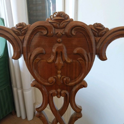 Living room furniture set used, handmade carved pieces from 1960s