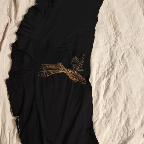 Bluepoint pareo, black with gold embroidery