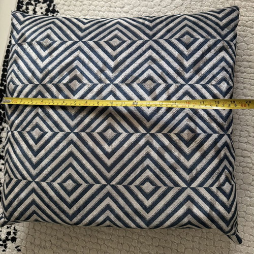 Decorative pillow 50x50 cm geometric blue design like new