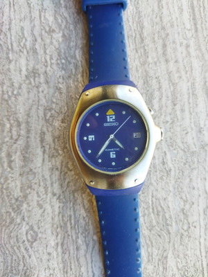 Seiko Kinetic ρολόι σαν καινούργιο, μη λειτουργικό, γκρι και μπλε